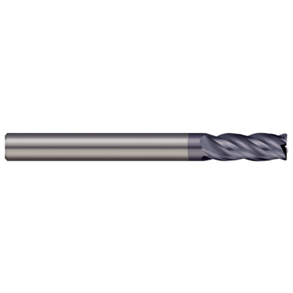 Micro 100 End Mill, 4 Flute, Corner Radius, 12.0 mm Cutter dia, Finish: AlTiN VHSM-120-4X